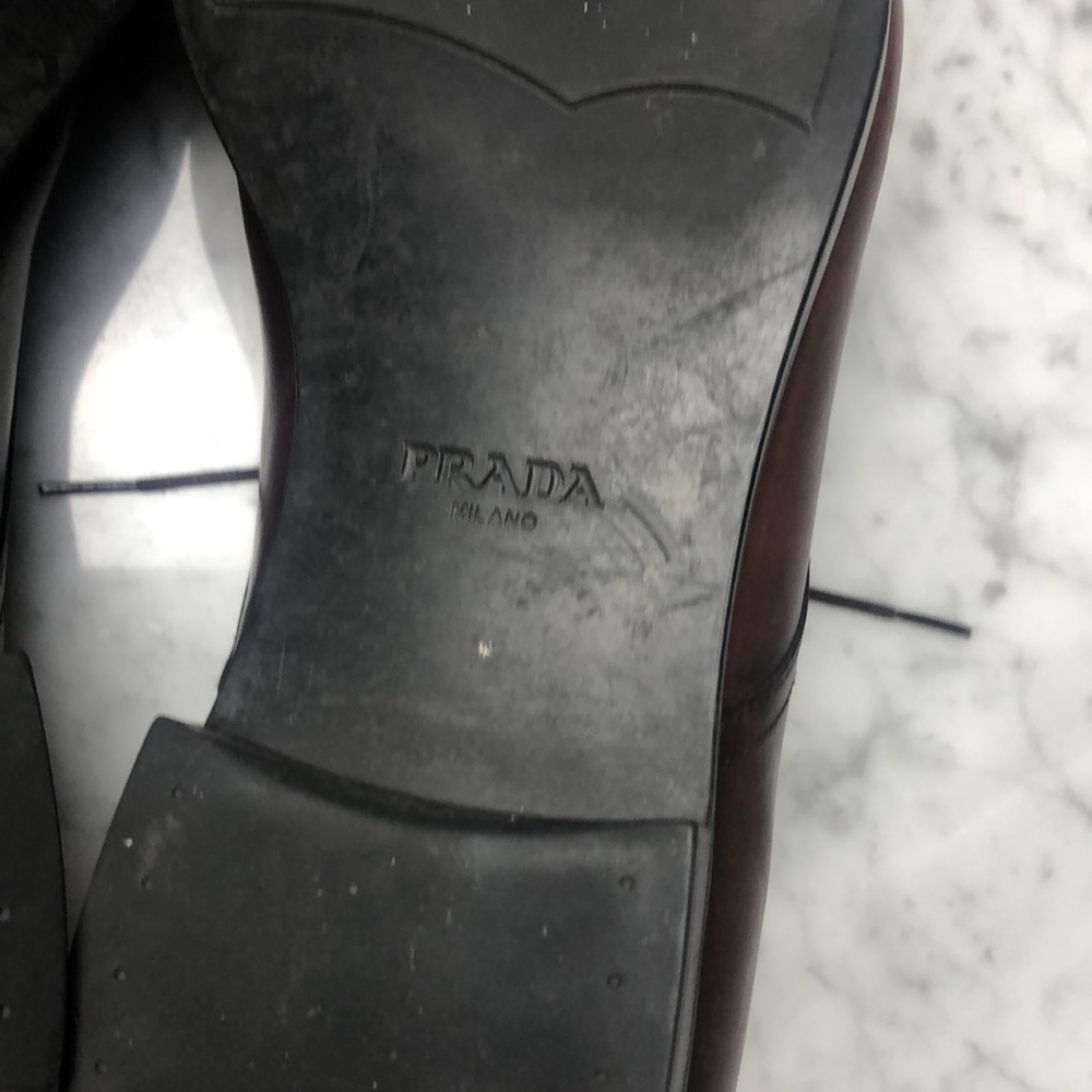 PRADA Men's Brown Leather Lace-Up Dress Shoes 9.5 - Picture 10 of 13